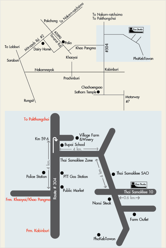 แผนที่ ที่พัก วังน้ำเขียว