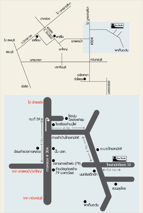 แผนที่ ที่พัก วังน้ำเขียว